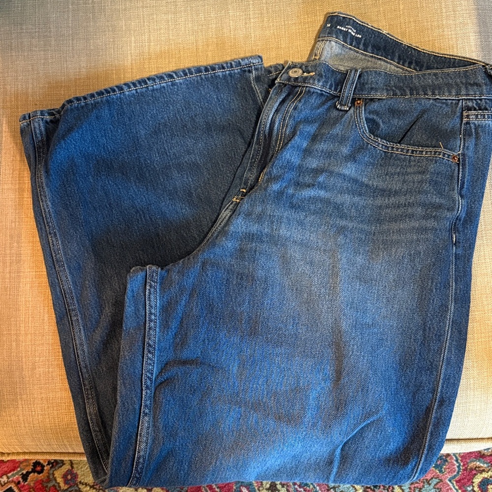 Old Navy Drapey Denim Jeans size 14 Wide Legged